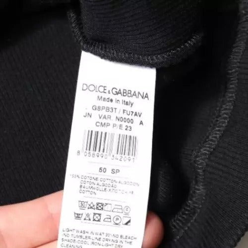 Dolce & Gabbana Black Sleeveless Cotton Round Neck Tank T-Shirt