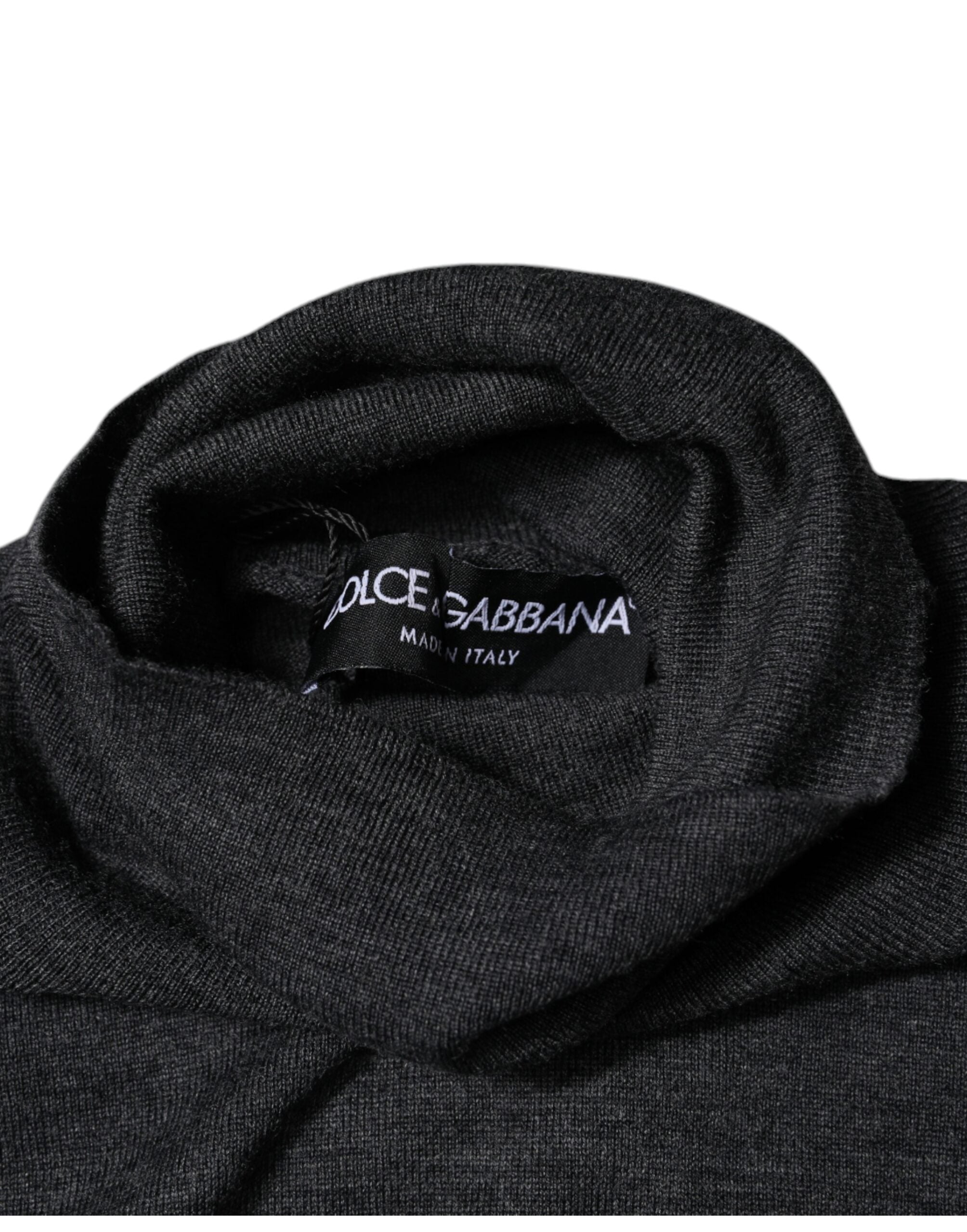Dolce & Gabbana Grey Wool Knit Turtleneck Sweater