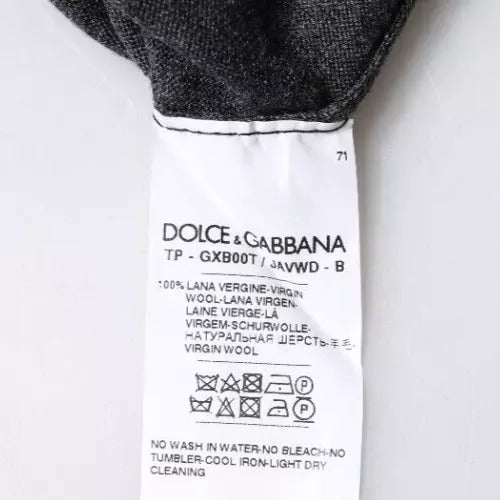 Dolce & Gabbana Grey Wool Knit Turtleneck Sweater