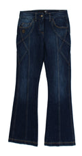 Cavalli Blue Low-Rise Cotton-Stretch Jeans