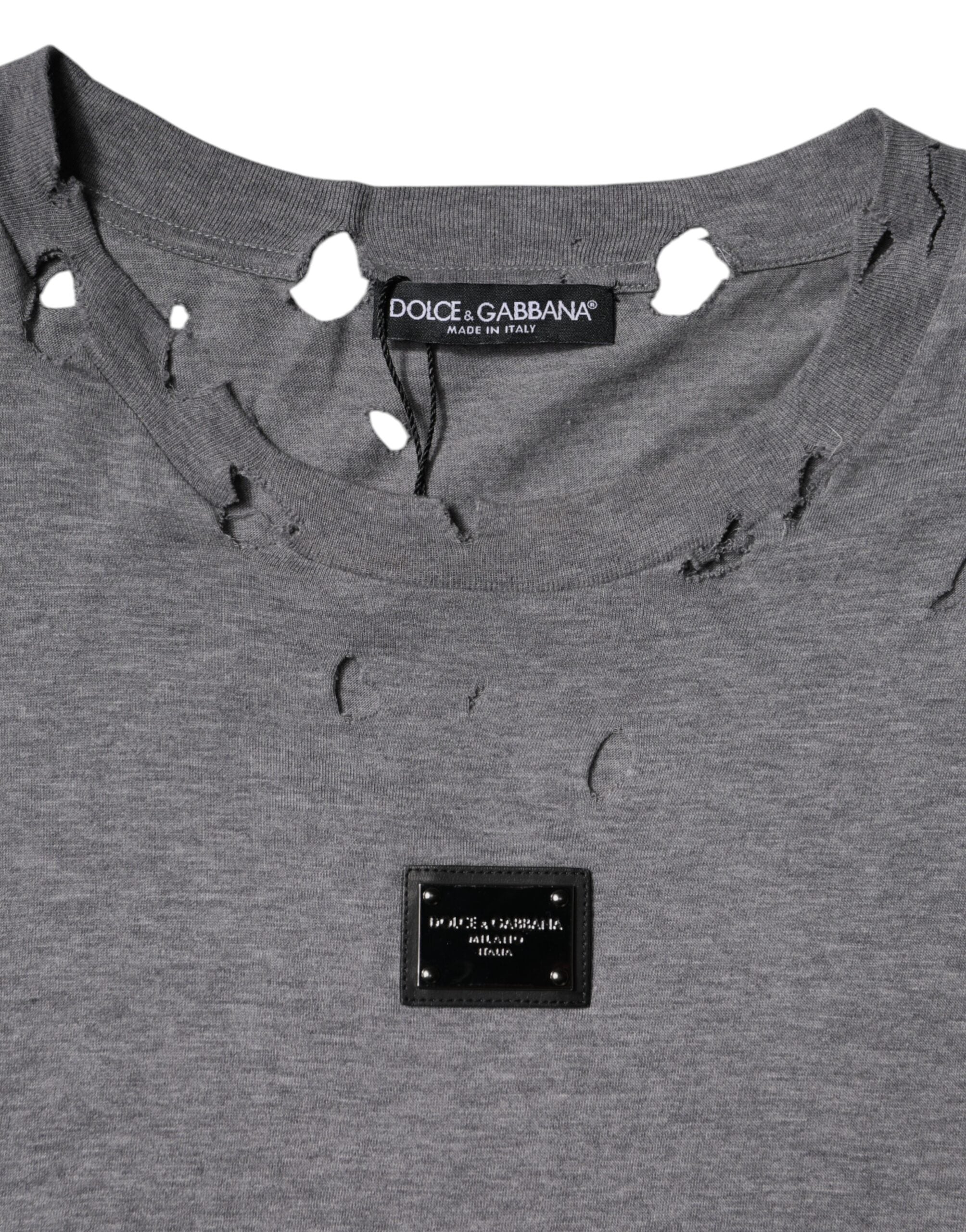 Dolce & Gabbana Grey Logo Crewneck Short-Sleeve T-Shirt