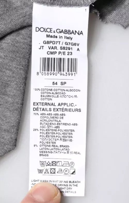 Dolce & Gabbana Grey Logo Crewneck Short-Sleeve T-Shirt