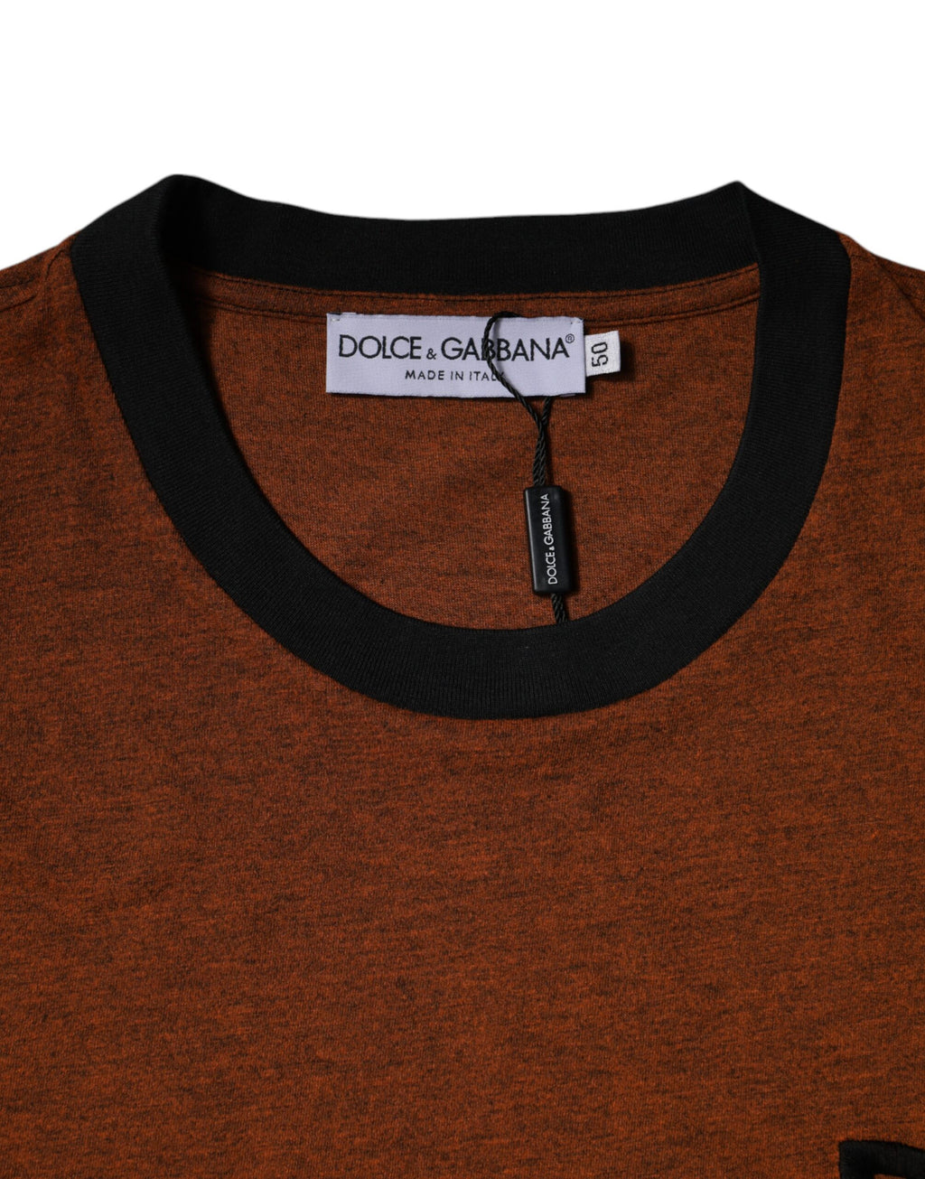 Dolce & Gabbana Braunes DG Logo Polyester T-Shirt mit Rundhalsausschnitt