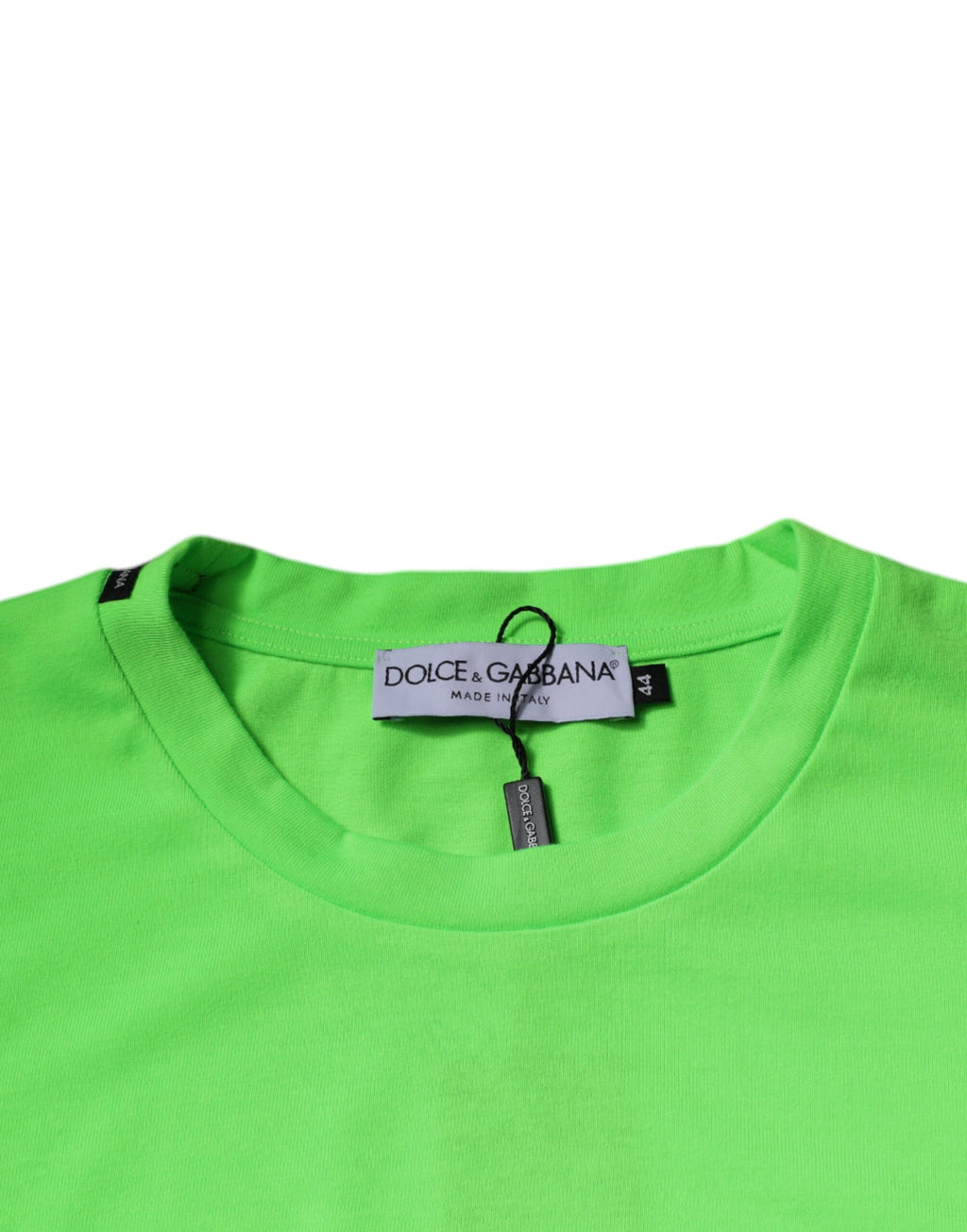 Dolce & Gabbana Green Logo Crew Neck Polyester T-Shirt