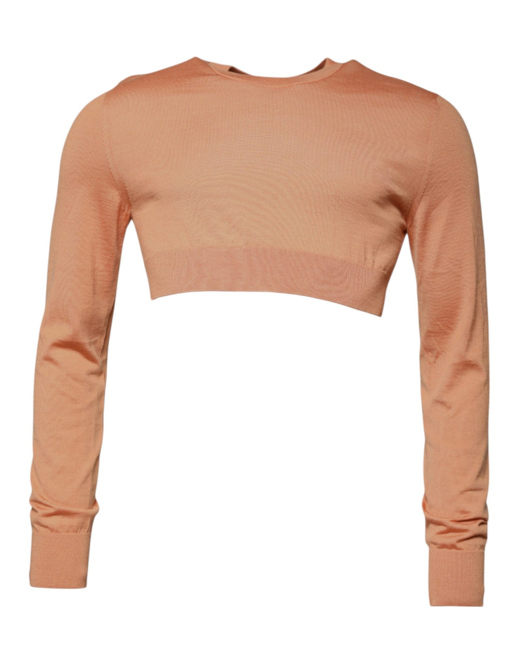 Dolce & Gabbana Beige Wool Cropped Crew-Neck Sweater
