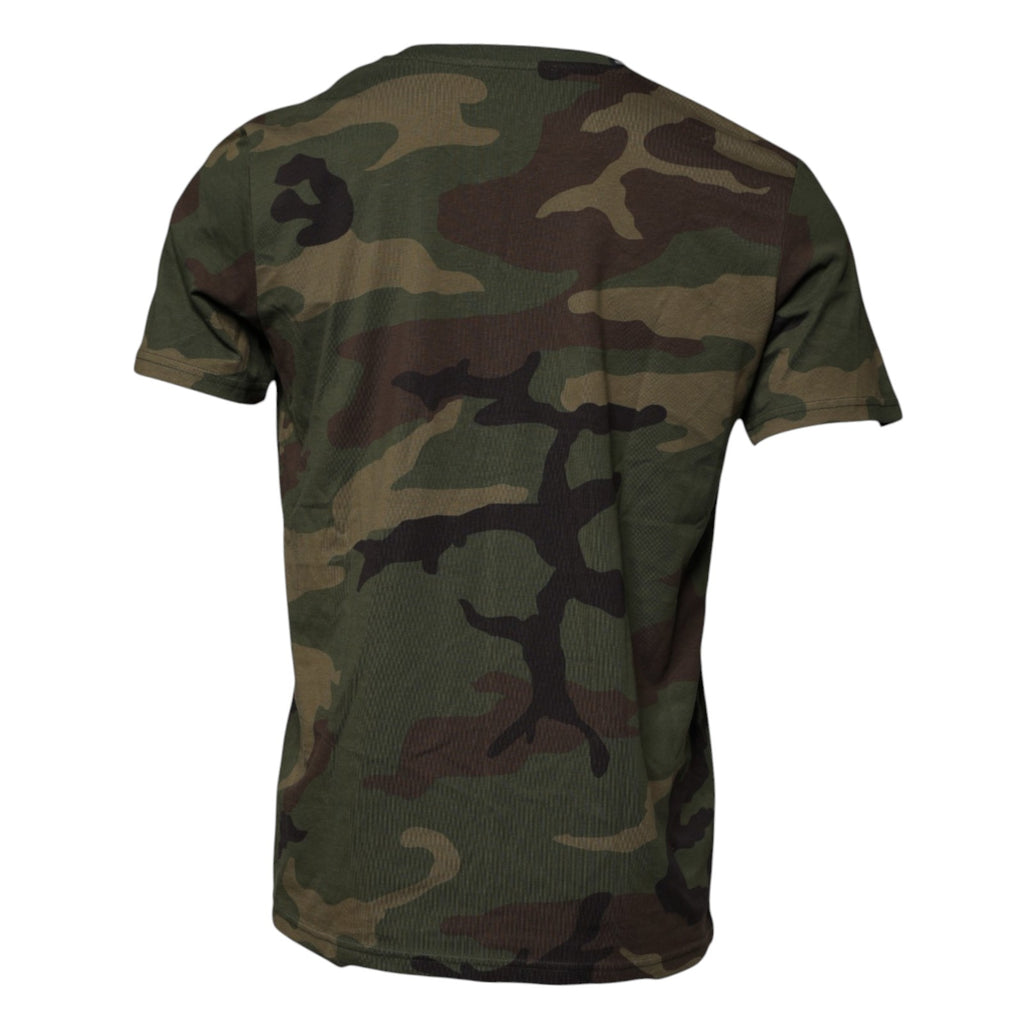 Dolce & Gabbana Multicolor Camouflage Crew Neck Cotton T-Shirt