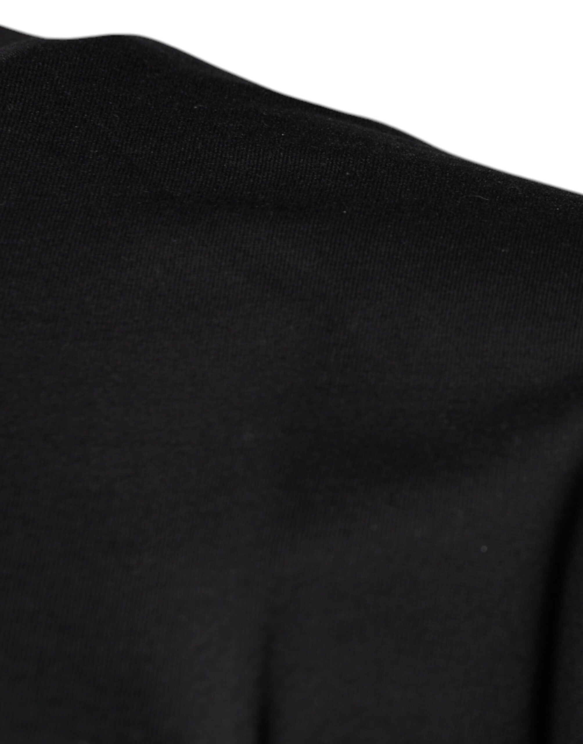 Dolce & Gabbana Black DG Logo Print Crew Neck Cotton T-Shirt