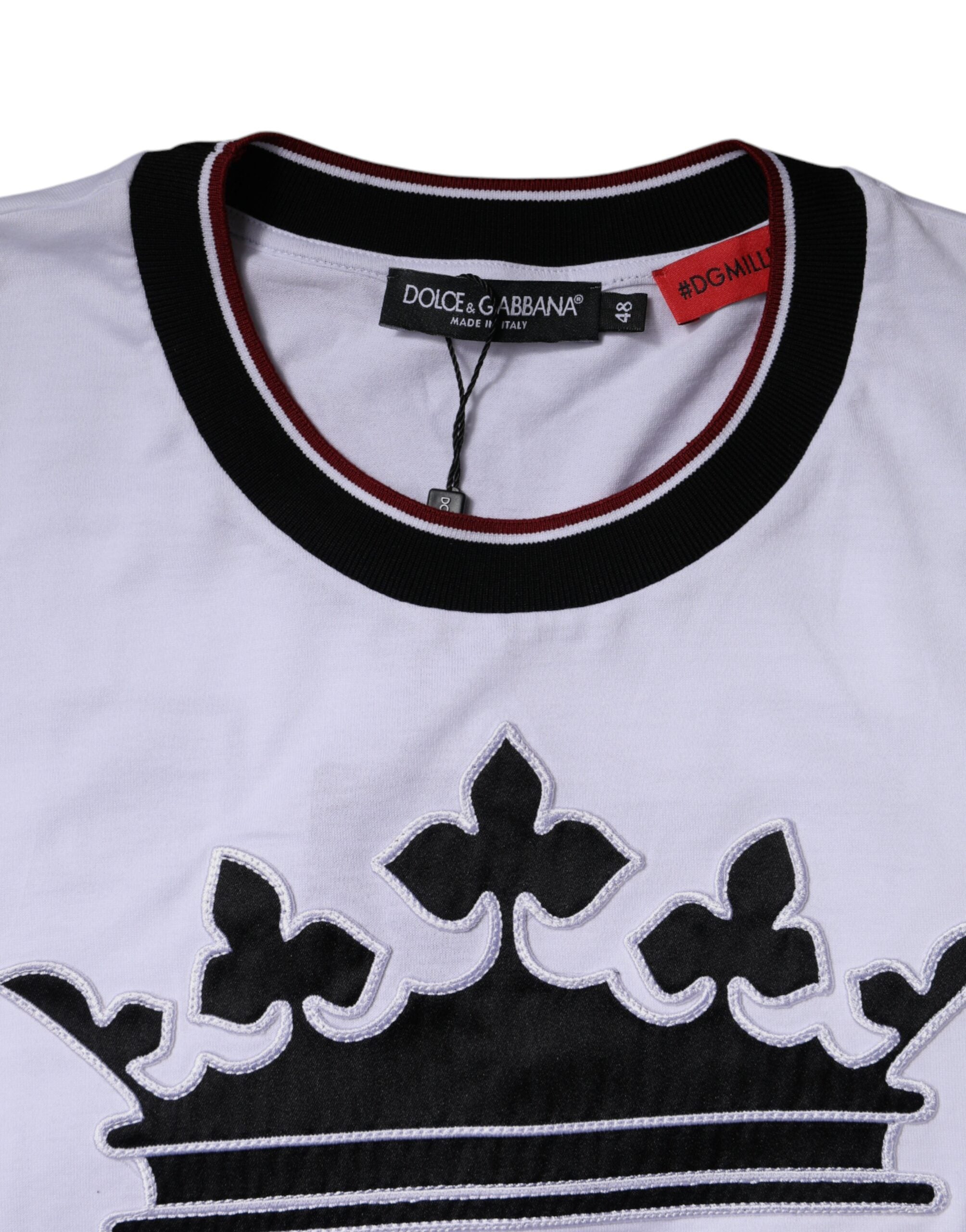 Dolce & Gabbana White Crew Neck Short Sleeved Jersey T-Shirt