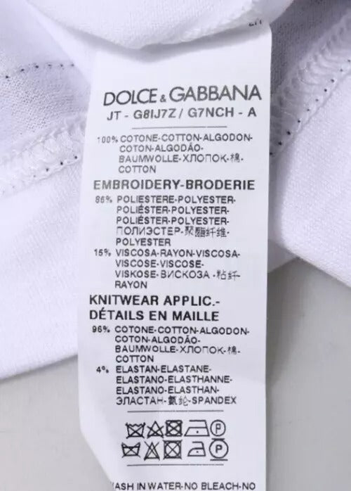 Dolce & Gabbana White Crew Neck Short Sleeved Jersey T-Shirt