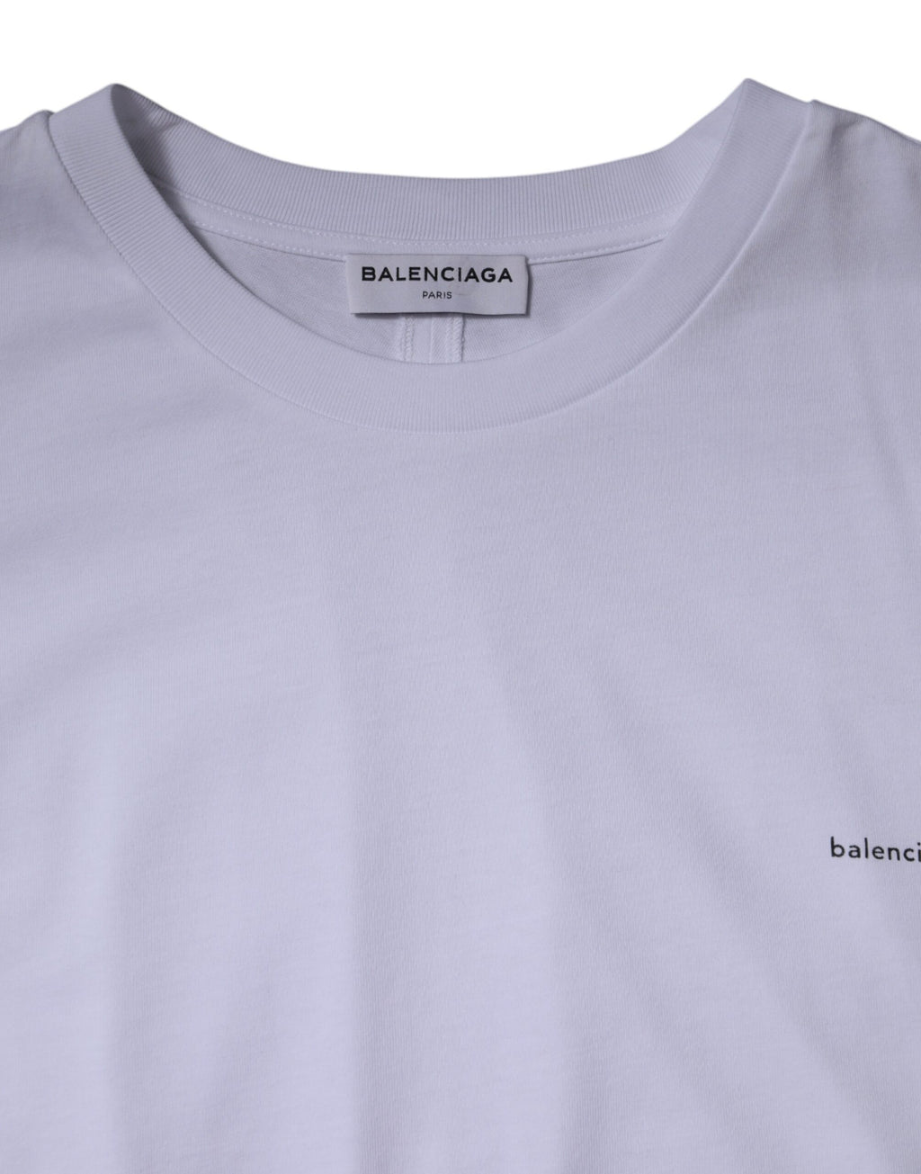 Balenciaga White Logo Cotton T-Shirt with Crew Neck and Short Sleeves