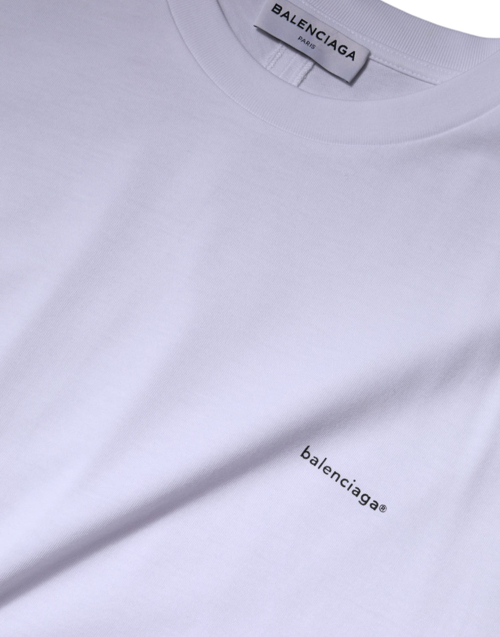 Balenciaga White Logo Cotton T-Shirt with Crew Neck and Short Sleeves