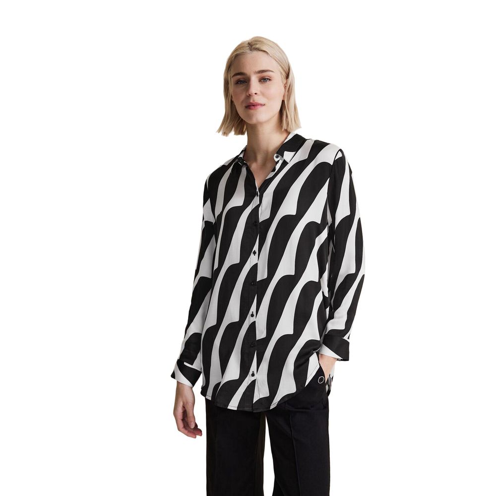 Street One Schwarze und weiße Viskosebluse