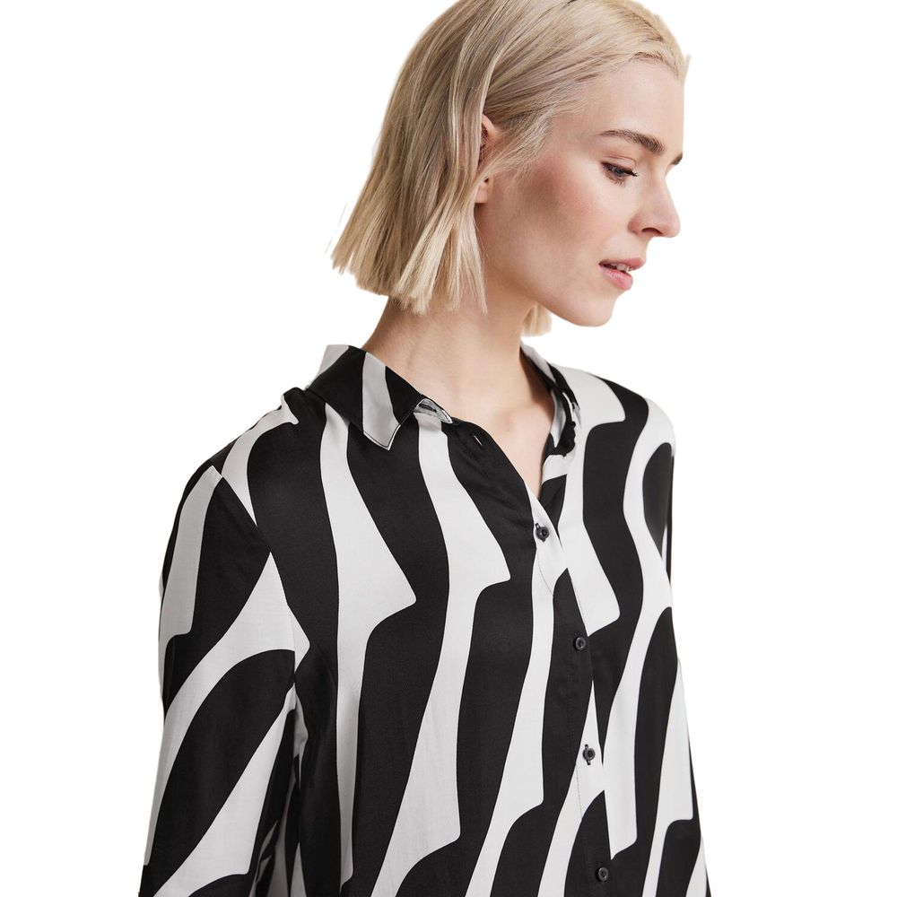 Street One Schwarze und weiße Viskosebluse