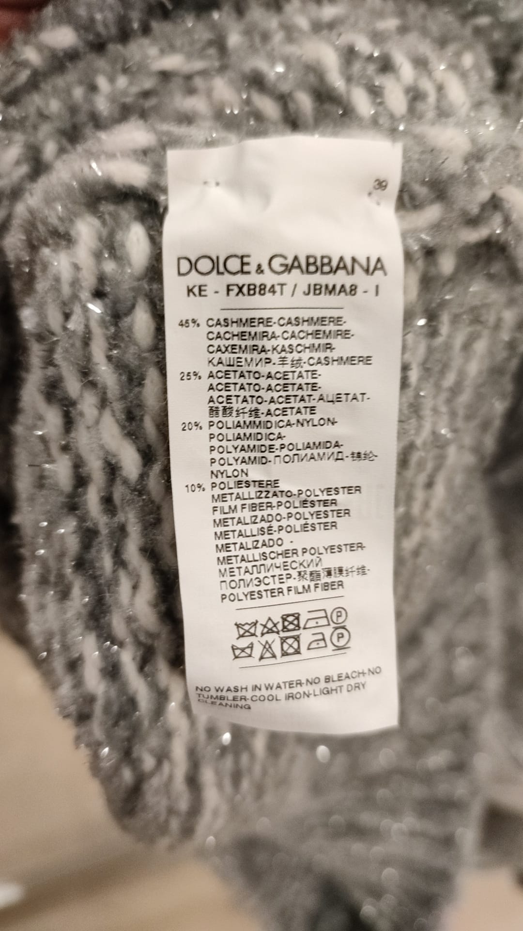 Dolce & Gabbana Grey Cashmere Turtleneck Sweater