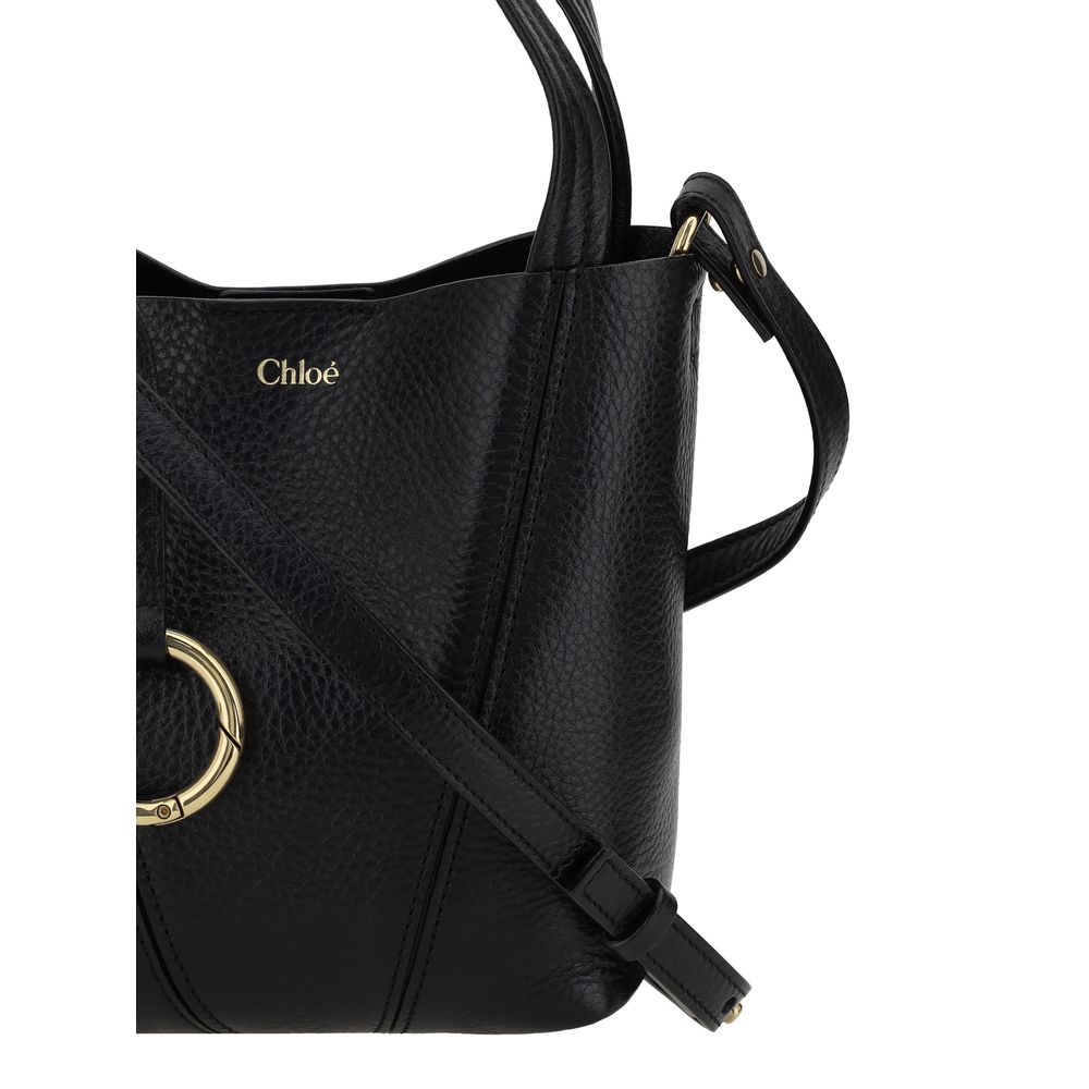Chloé Schwarze Kalbshaut Bos Taurus Schultertasche