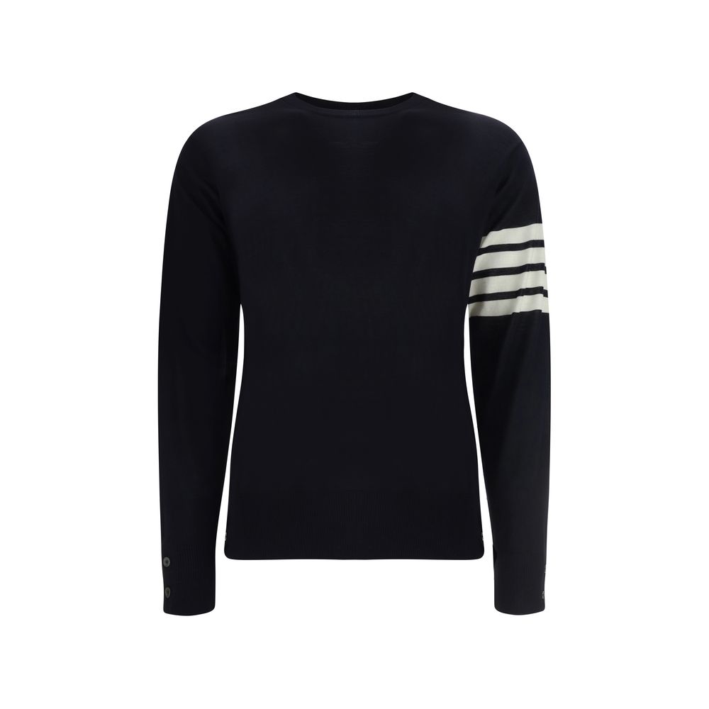 Thom Browne Blue Fleece Wool Jumper