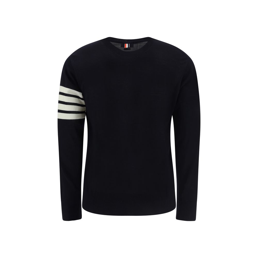Thom Browne Blue Fleece Wool Jumper