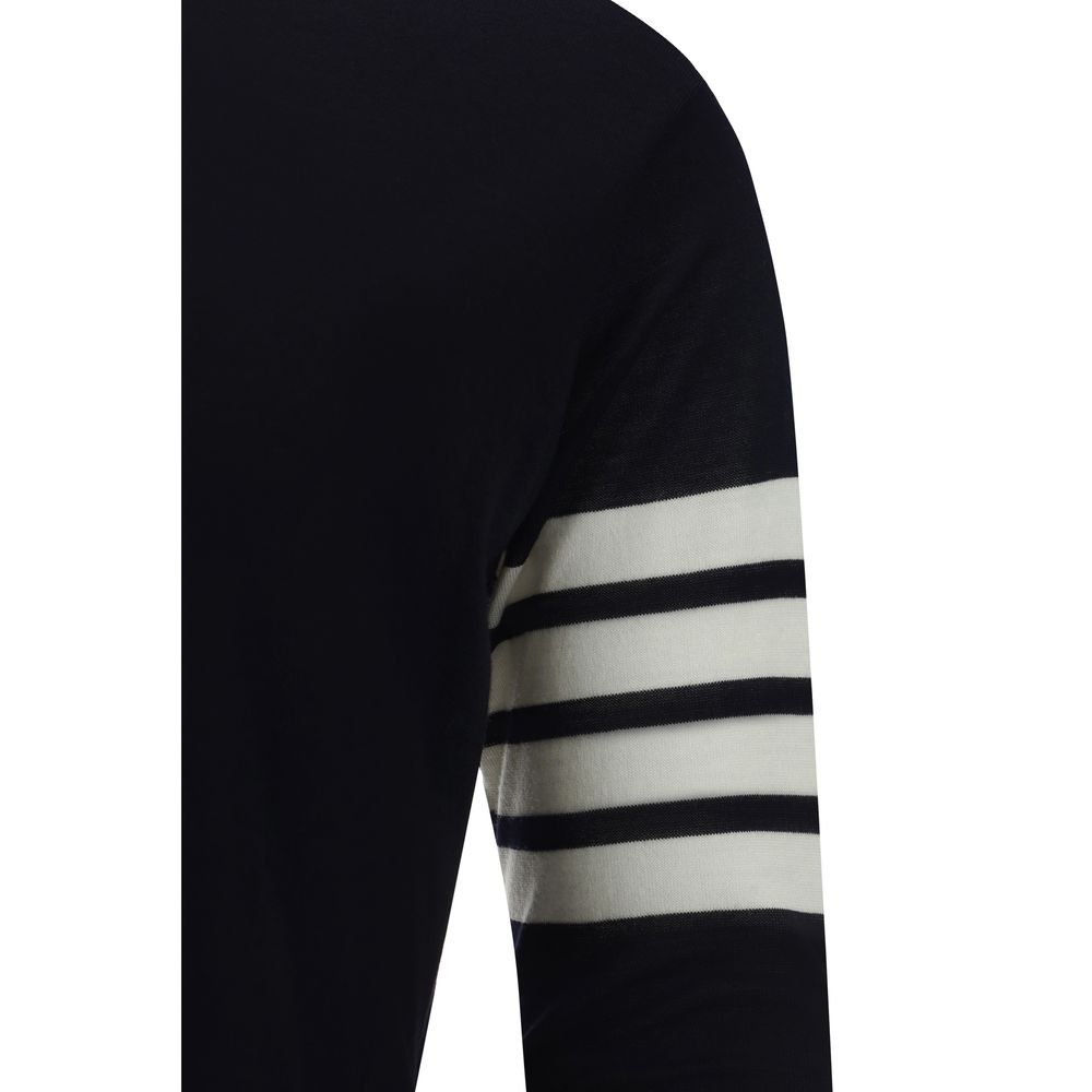 Thom Browne Blue Fleece Wool Jumper
