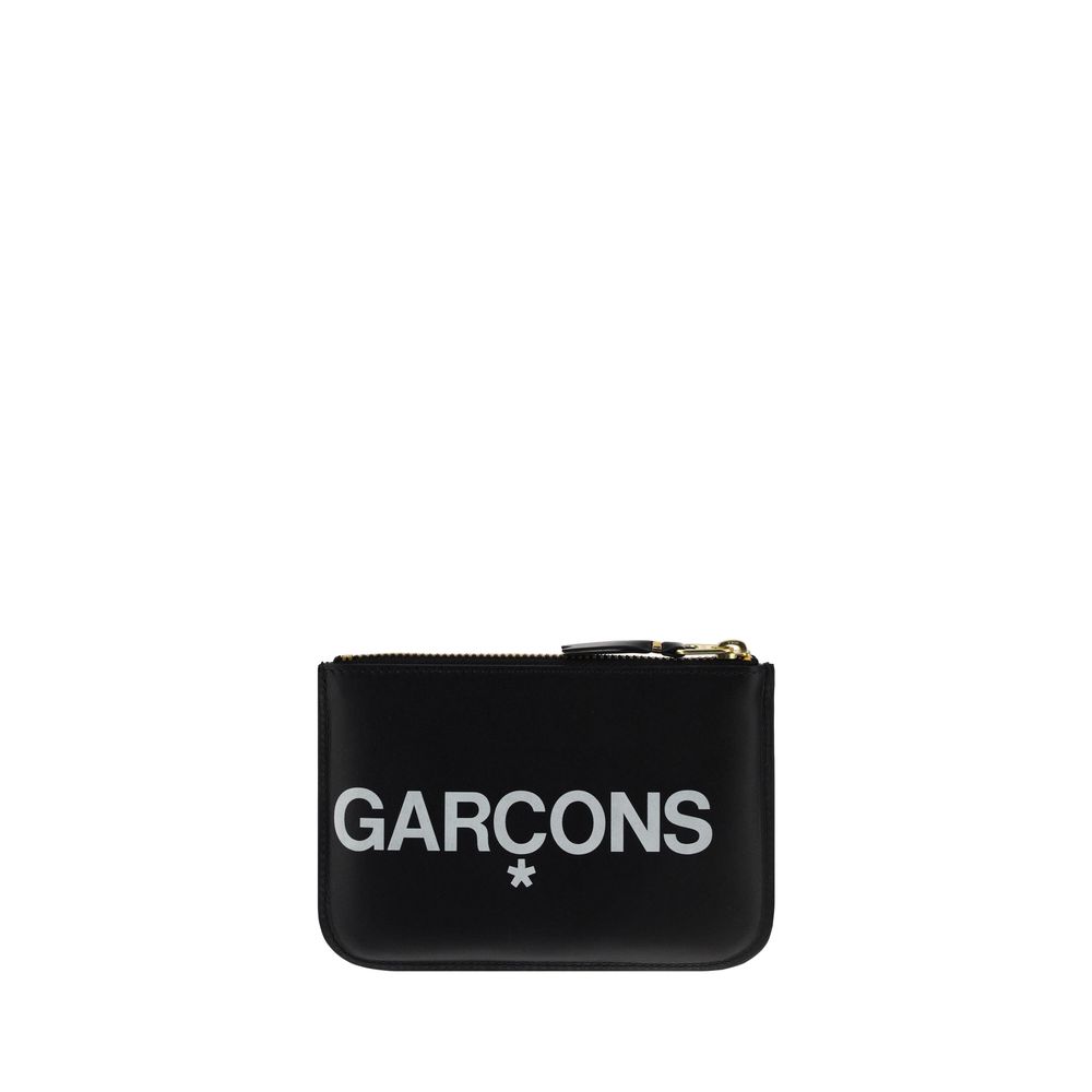 Comme Des Garçons Schwarzes Kalb Leder Bos Taurus Portemonnaie