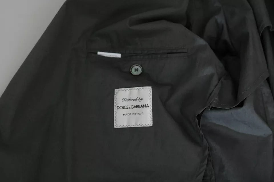 Dolce & Gabbana Grey Cotton Single-Breasted Formal Blazer