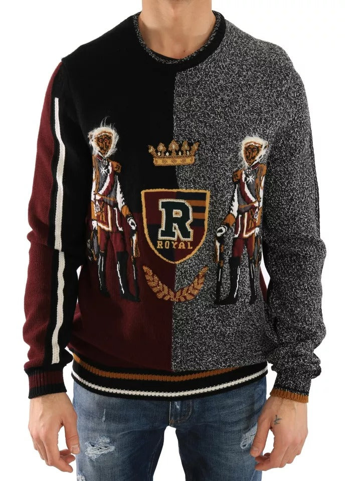 Dolce & Gabbana Multicolor KING Knight Monkey Cashmere Wool Jumper