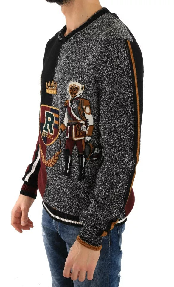 Dolce & Gabbana Multicolor KING Knight Monkey Cashmere Wool Jumper