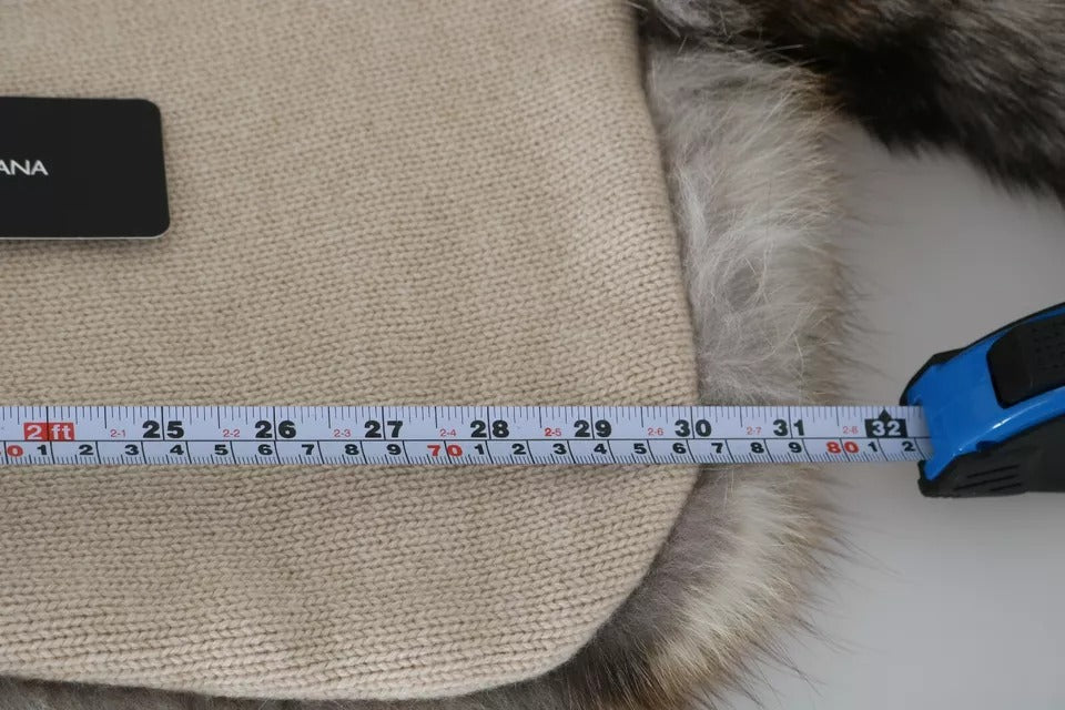 Dolce & Gabbana Brown Fox Tail Fur Scarf Neck Wrap Cover Collar Shawl