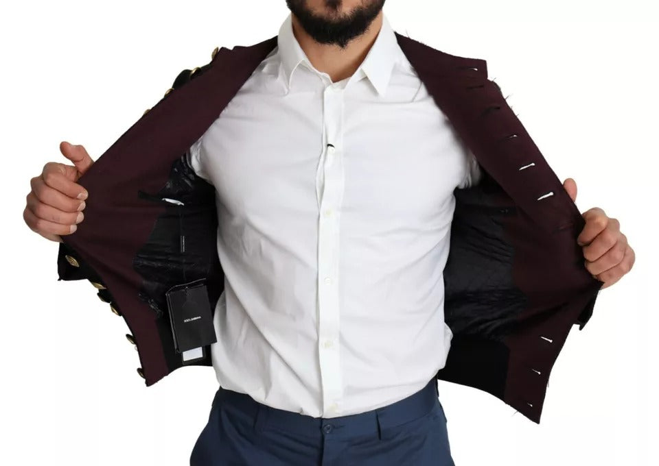 Dolce & Gabbana Black Embellished Military Jacket