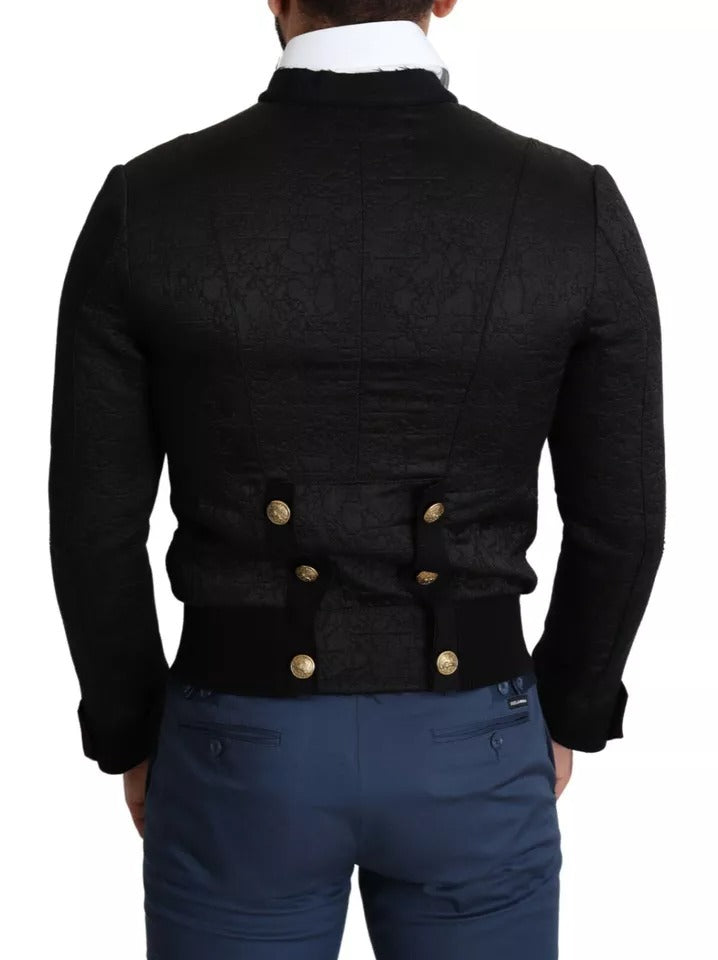 Dolce & Gabbana Black Embellished Military Jacket