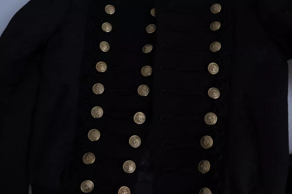 Dolce & Gabbana Black Embellished Military Jacket