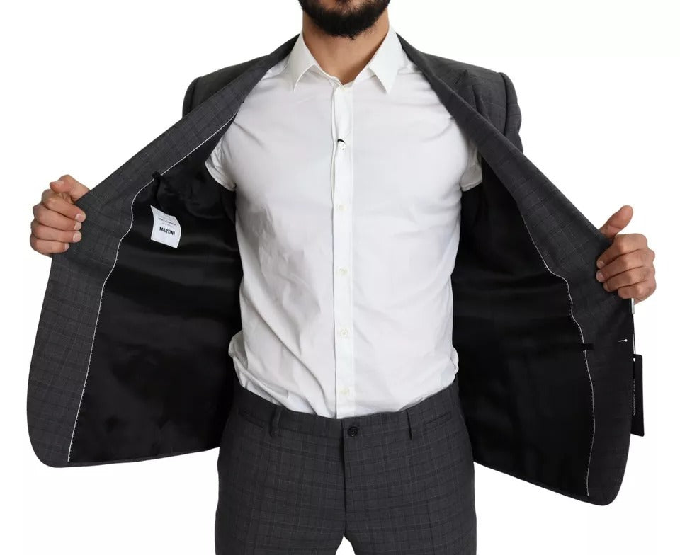 Dolce & Gabbana Graue Wolle Herren Formal 2 Stück MARTINI Anzug