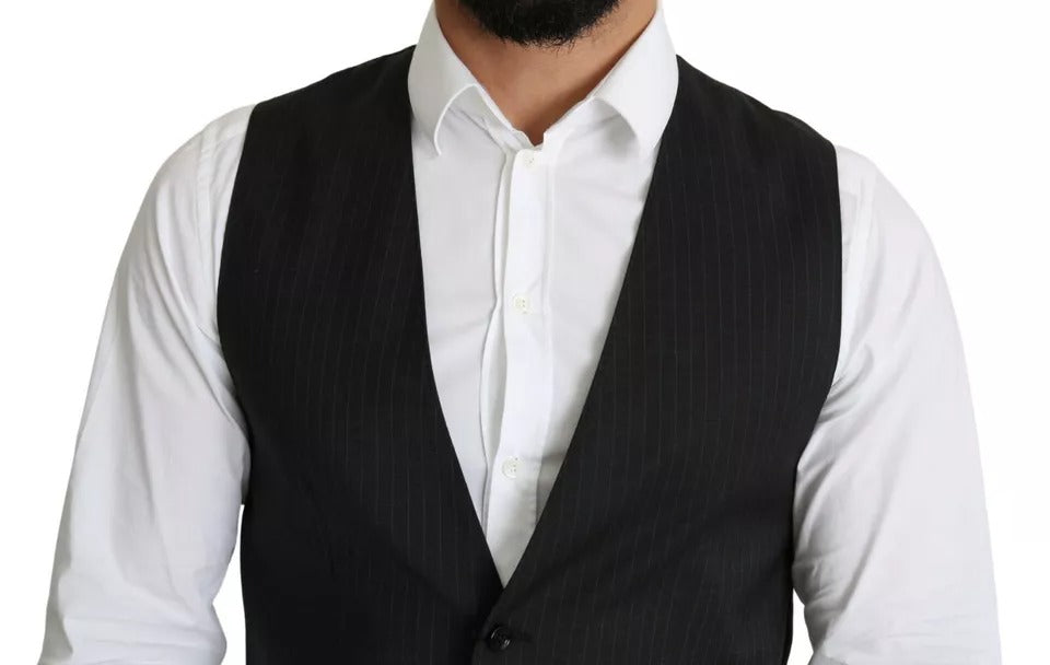 Dolce & Gabbana Black Men's Formal STAFF Dress Vest Waistcoat