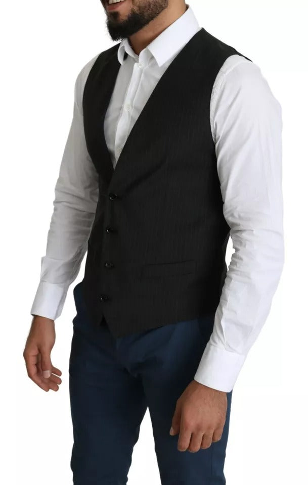 Dolce & Gabbana Black Men's Formal STAFF Dress Vest Waistcoat