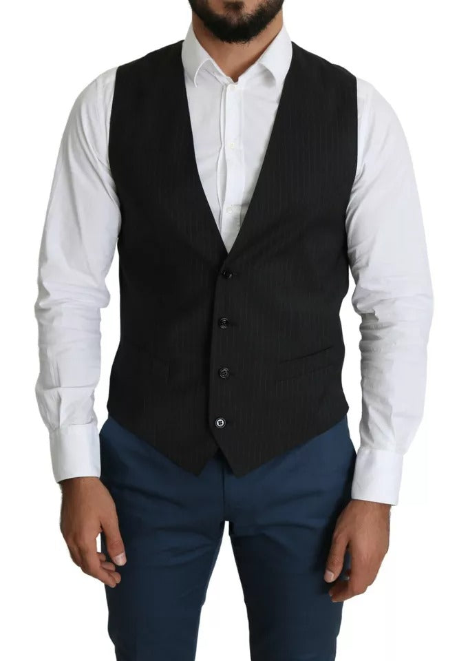 Dolce & Gabbana Black Men's Formal STAFF Dress Vest Waistcoat