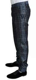 Dolce & Gabbana Blau Silber Glänzend 2 Stück Slim GOLD Anzug