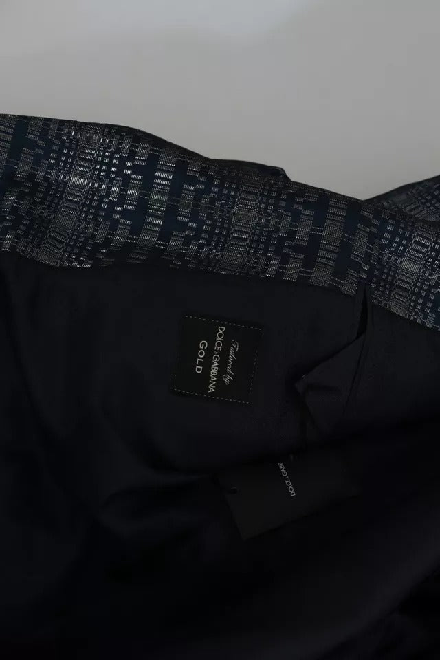 Dolce & Gabbana Blau Silber Glänzend 2 Stück Slim GOLD Anzug