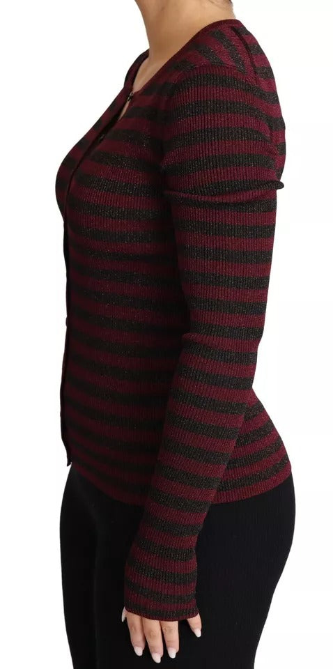 Dolce & Gabbana Schwarz-rot gestreifter Damen-Strickpulli