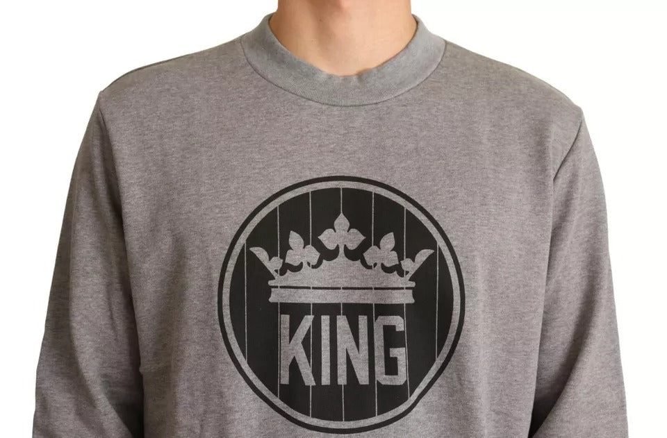 Dolce & Gabbana Grey Crown King Cotton Pullover