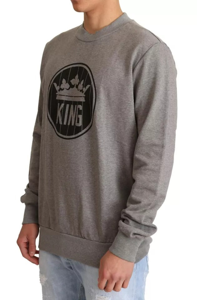 Dolce & Gabbana Grey Crown King Cotton Pullover