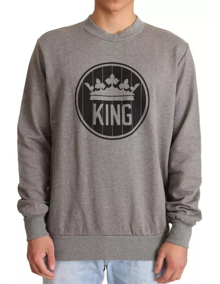 Dolce & Gabbana Grey Crown King Cotton Pullover