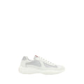Prada Weiße Kalbshaut Bos Taurus Sneakers mit niedrigem Schaft