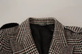 Dolce & Gabbana Grauer karierter langer Trenchcoat Jacke