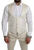 Dolce & Gabbana Beige Wool Cream 3 Piece SICILIA Shawl Suit