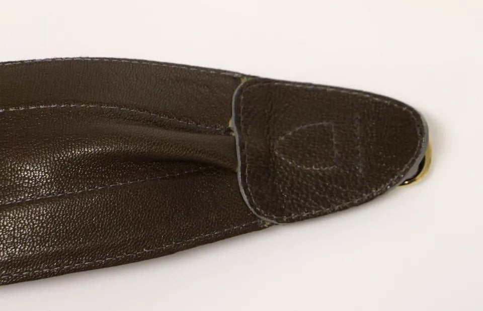 Dolce & Gabbana Brown D&G Leather Belt with Linen Logo