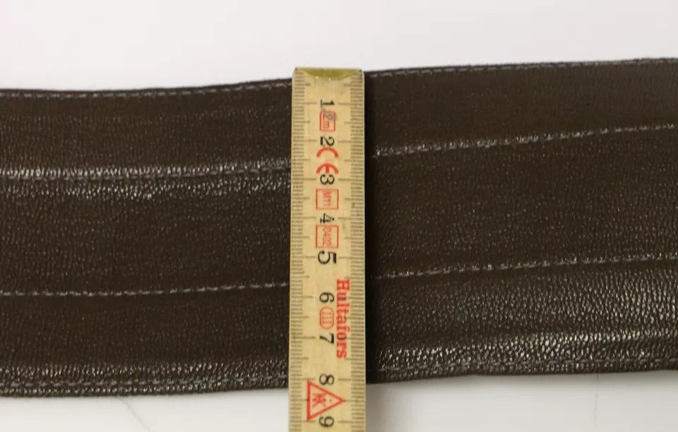 Dolce & Gabbana Brown D&G Leather Belt with Linen Logo