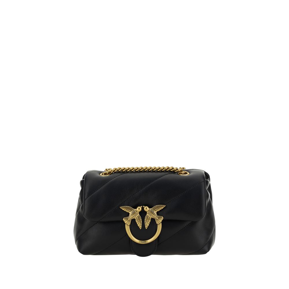PINKO Black Shoulder Bag Made from Calf Leather Bos Taurus