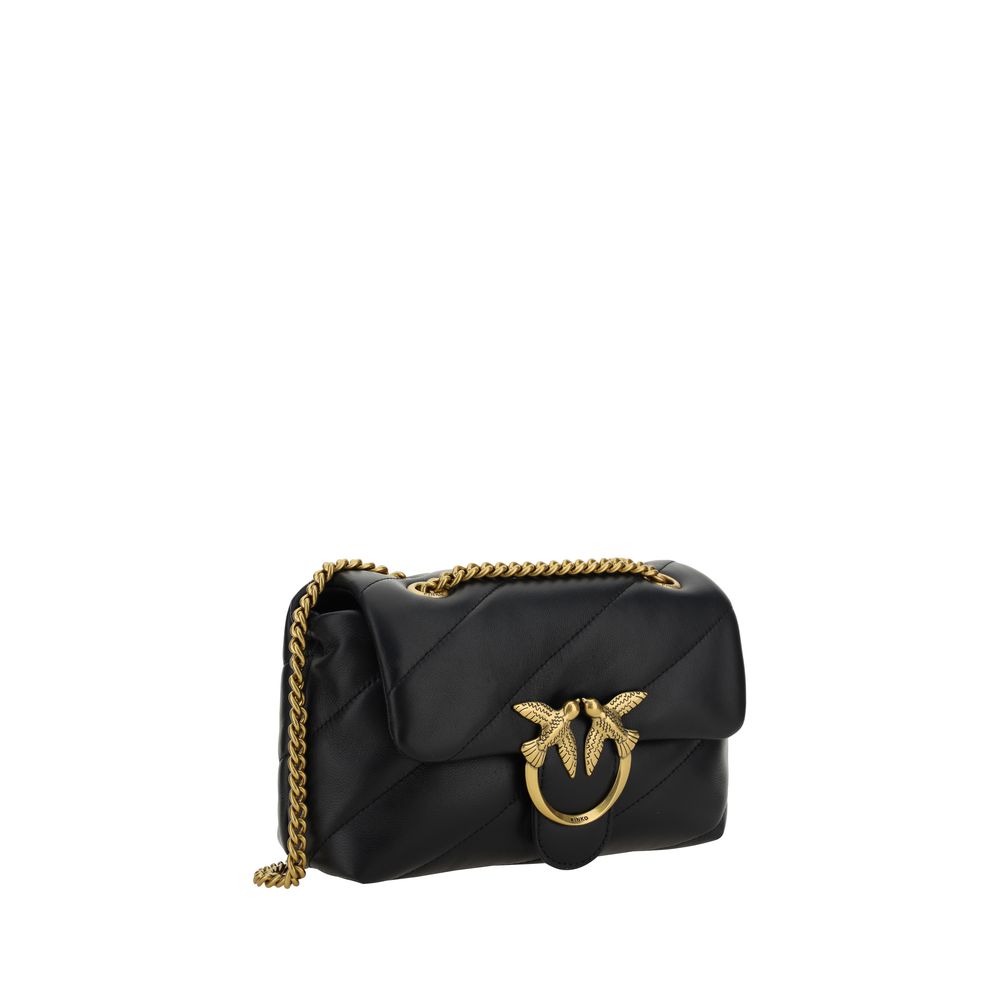 PINKO Black Shoulder Bag Made from Calf Leather Bos Taurus
