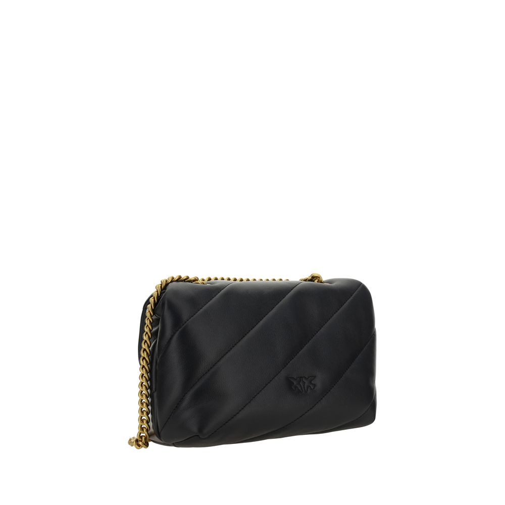PINKO Black Shoulder Bag Made from Calf Leather Bos Taurus