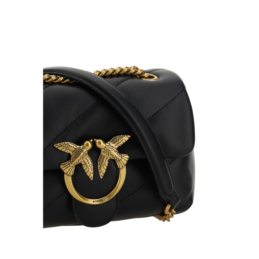 PINKO Black Shoulder Bag Made from Calf Leather Bos Taurus