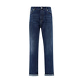 Brunello Cucinelli Blaue Jeans aus Baumwolle im geraden Schnitt